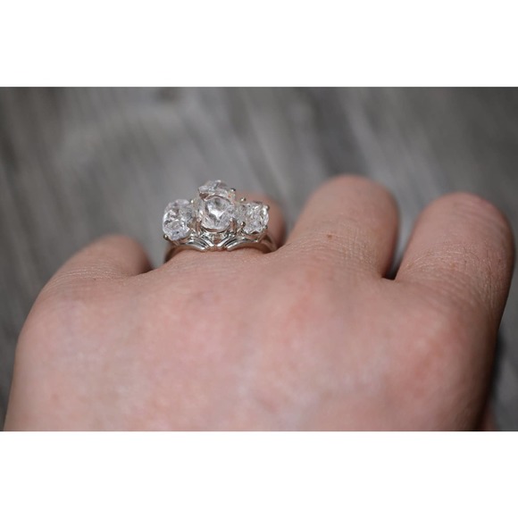 Alternative Engagement Ring Raw rustic Boho Promise Ring dainty unique s… - Picture 4 of 8